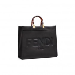 Fendi Sunshine Medium Black leather shopper 8BH386