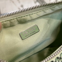 Prada Re-Edition 2005 satin bag with crystals 1BH204 Green