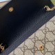 GUCCI GG MARMONT CHAIN WALLET 646585 black leather and GG Supreme 
